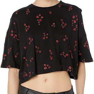 The Kooples Cropped Embroidered Ladybug T-shirt